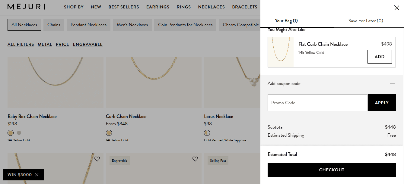 How to apply Mejuri coupon code